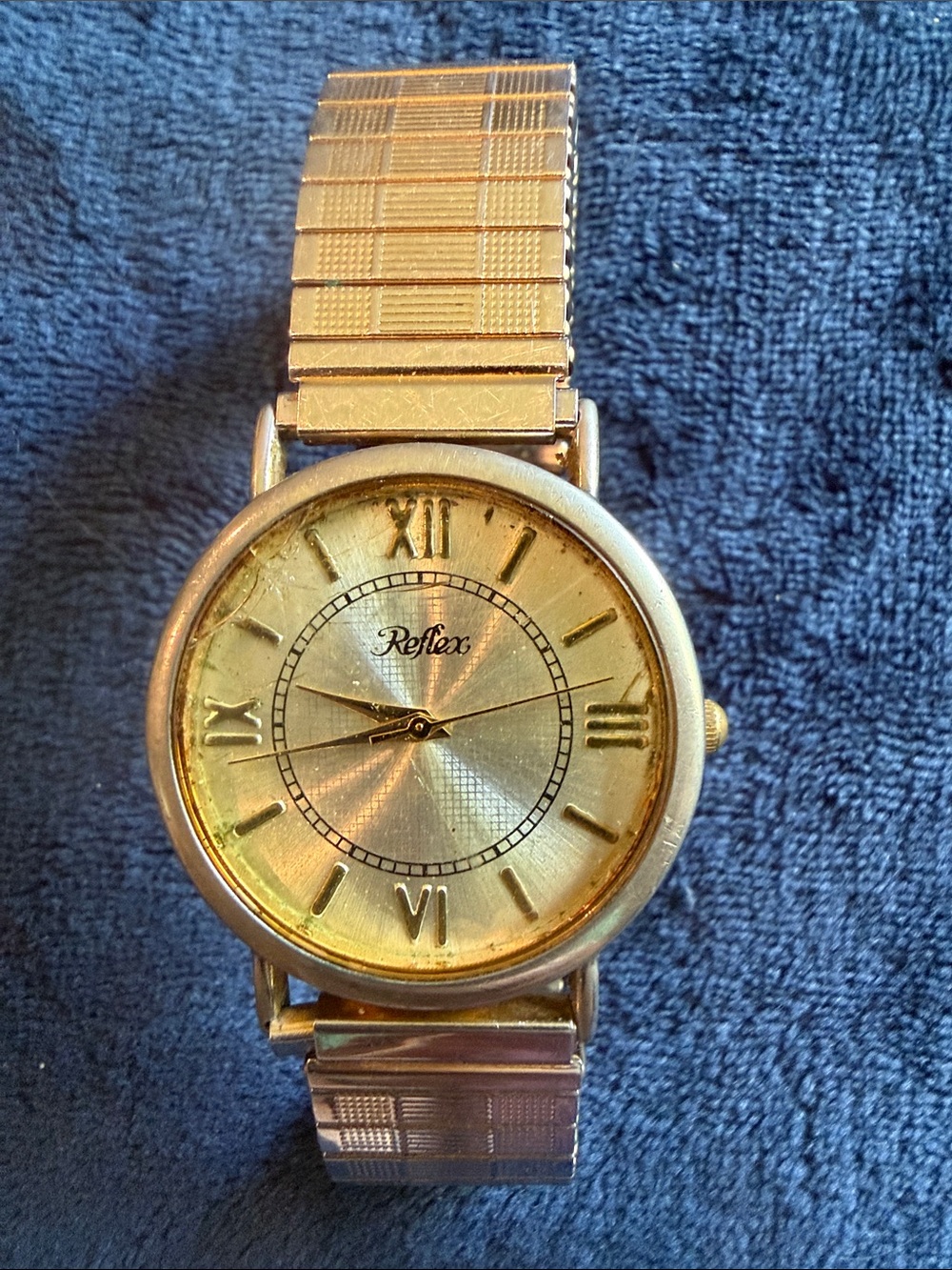 Reflex Gold Tone Dress Watch with Roman Numerals